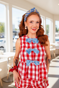 Gingham Picnic Peplum Top with Bows