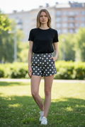 Mini Polka Dot Shorts- Black
