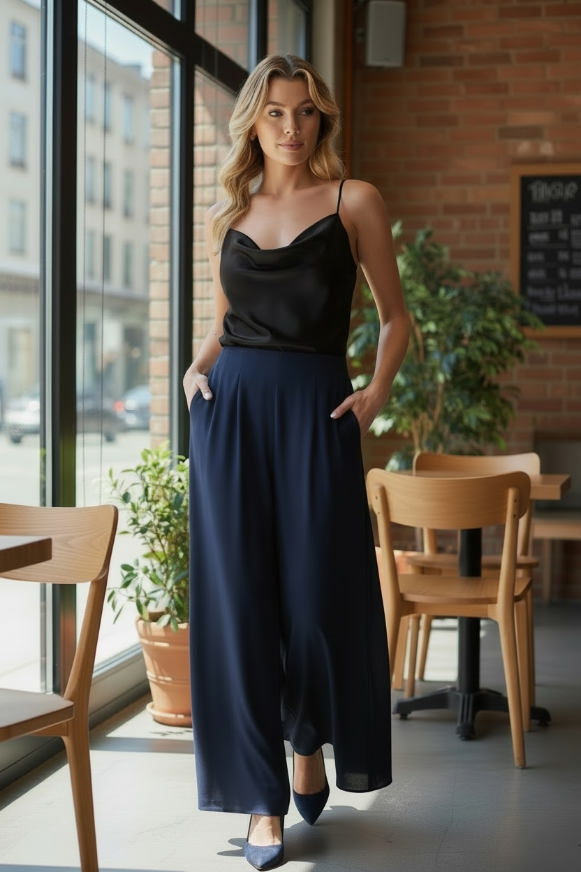 Chain Strap Satin Cami Top