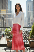 Midi Skirt- Red/Pink