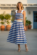 Striped Two Piece Set- Blue/White