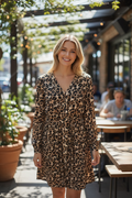 Leopard Print Button Front Dress