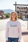 Embroidered Bristol Sweater- Pink/White