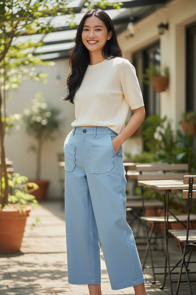 Scallop Pocket Pants
