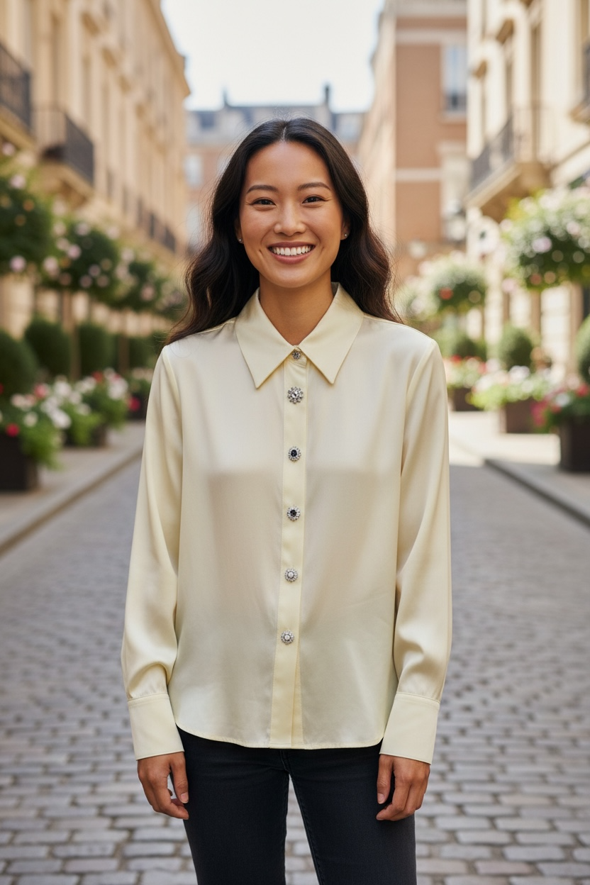 Button-Up Shirt- Yellow