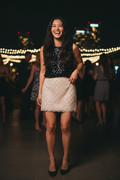 Scalloped Sequin Mini Skirt- Cream