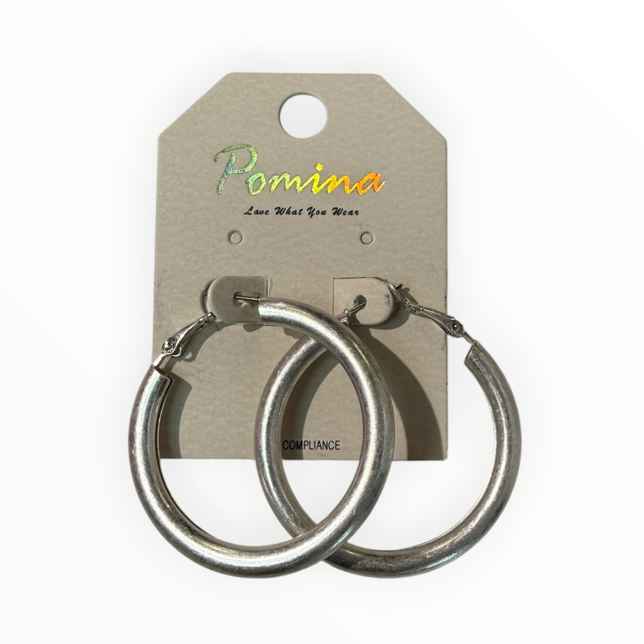 Worn 1.75" Tube Hoop Earringse
