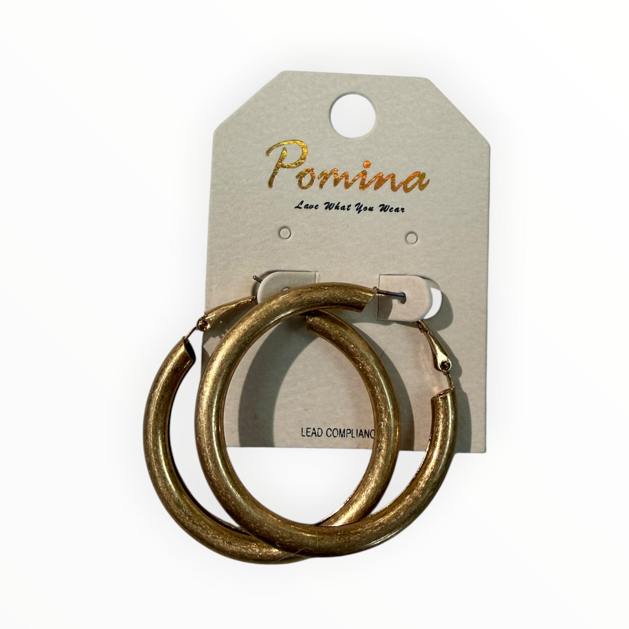 Worn 1.75" Tube Hoop Earringse
