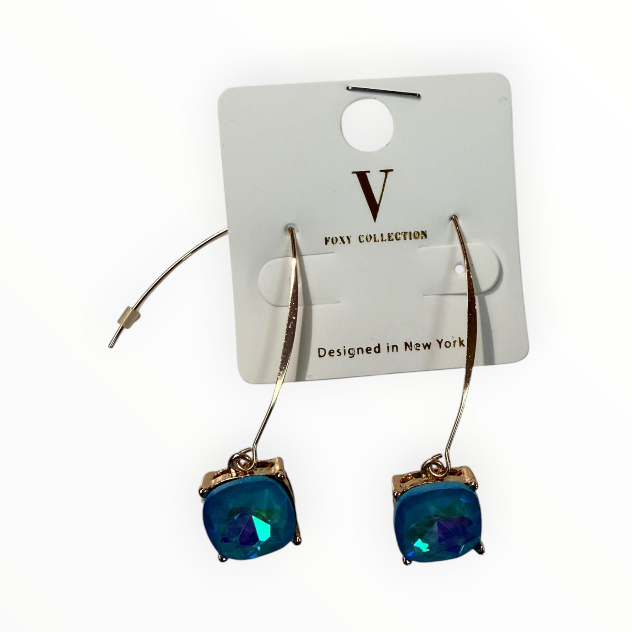 Crystal 2" Earring with Gold Fishhook