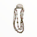 Gold Chain Layered Necklace- White & Pink