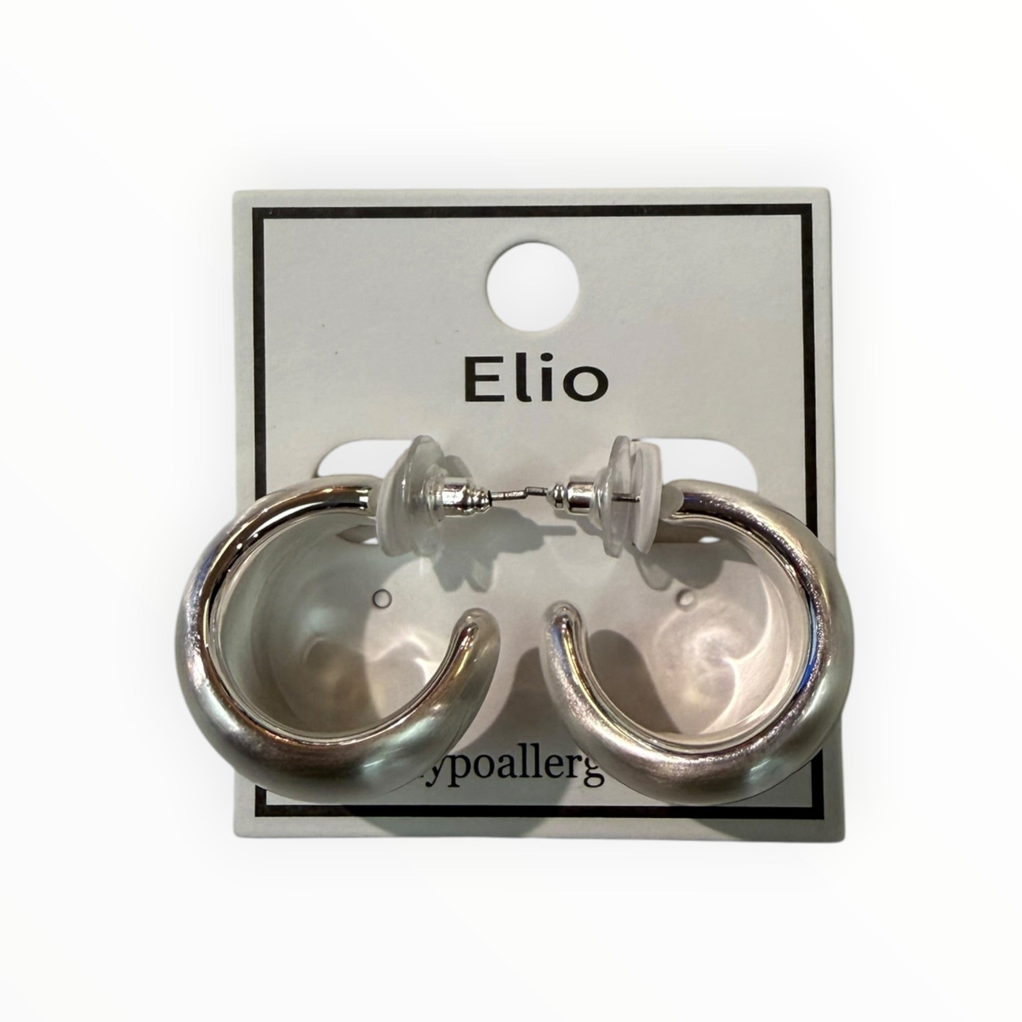 Matte Silver Wide .5" Hoop Earring