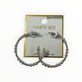 Silver Beaded 2" Hoop Earrings