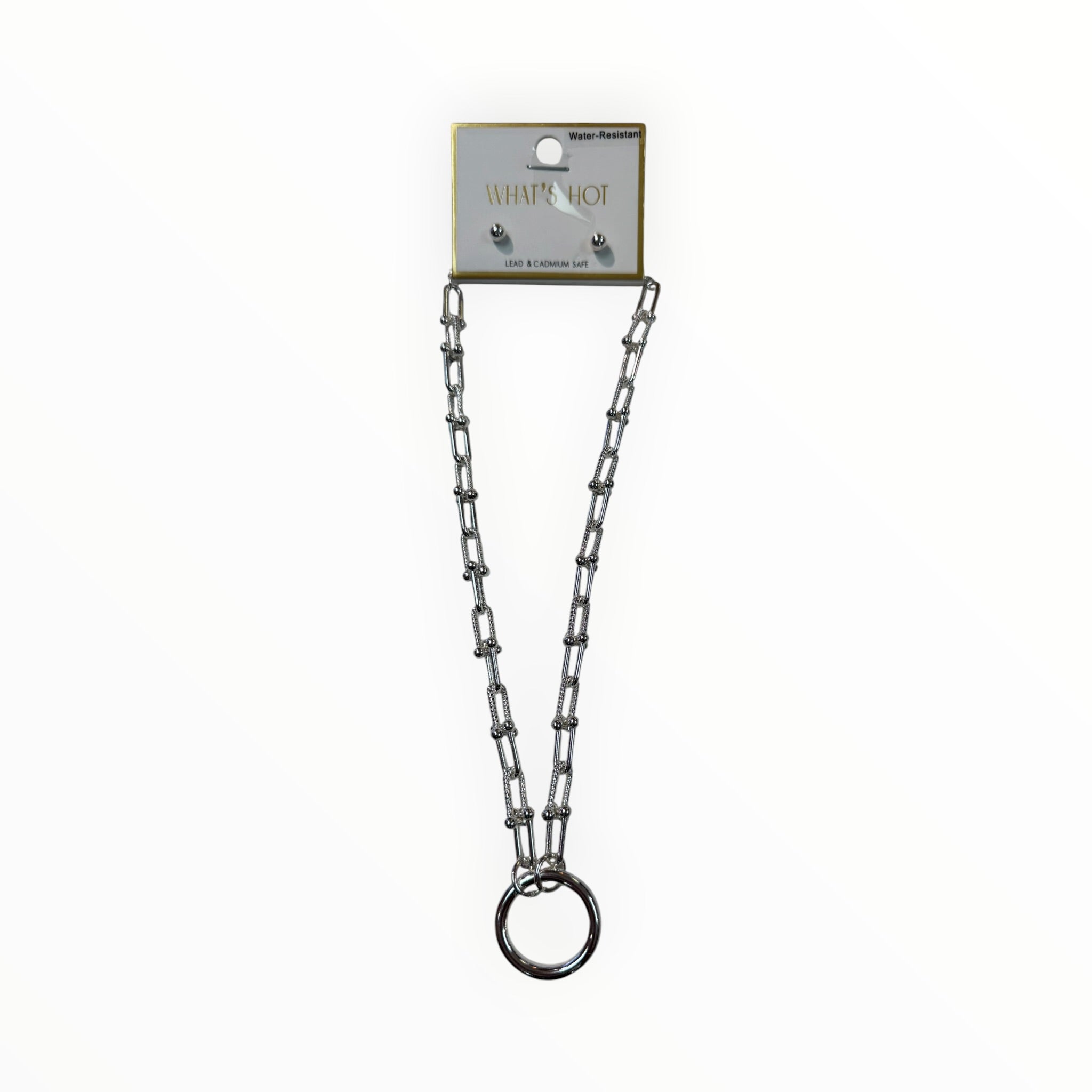 Silver Chain with Open Circle Necklace