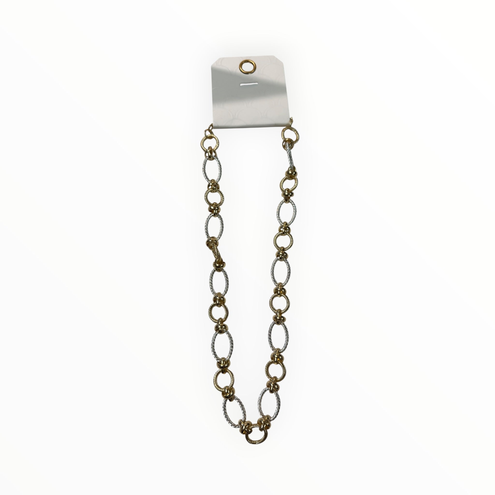 Gold & Silver Open Link Knotted Necklace