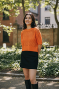 Cropped Crochet Top- Orange