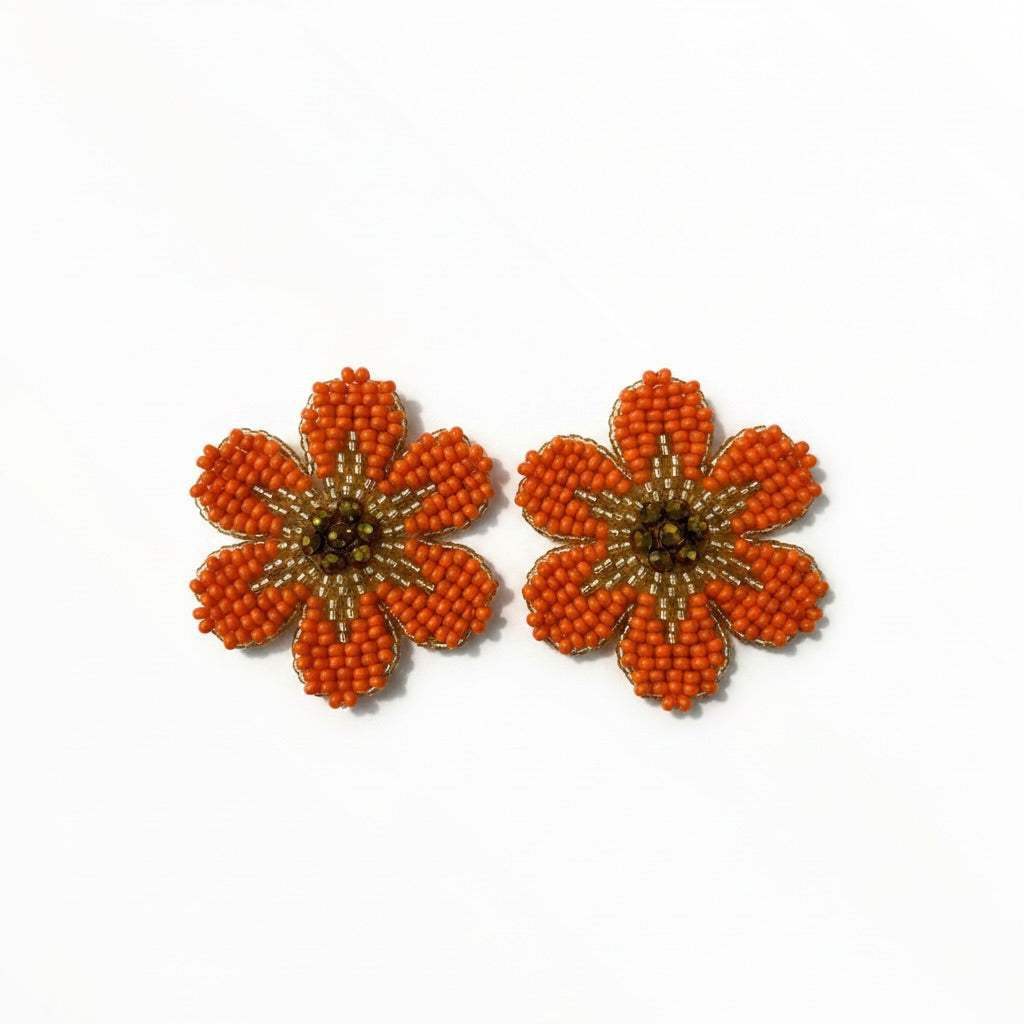 Beaded Flower Earrings