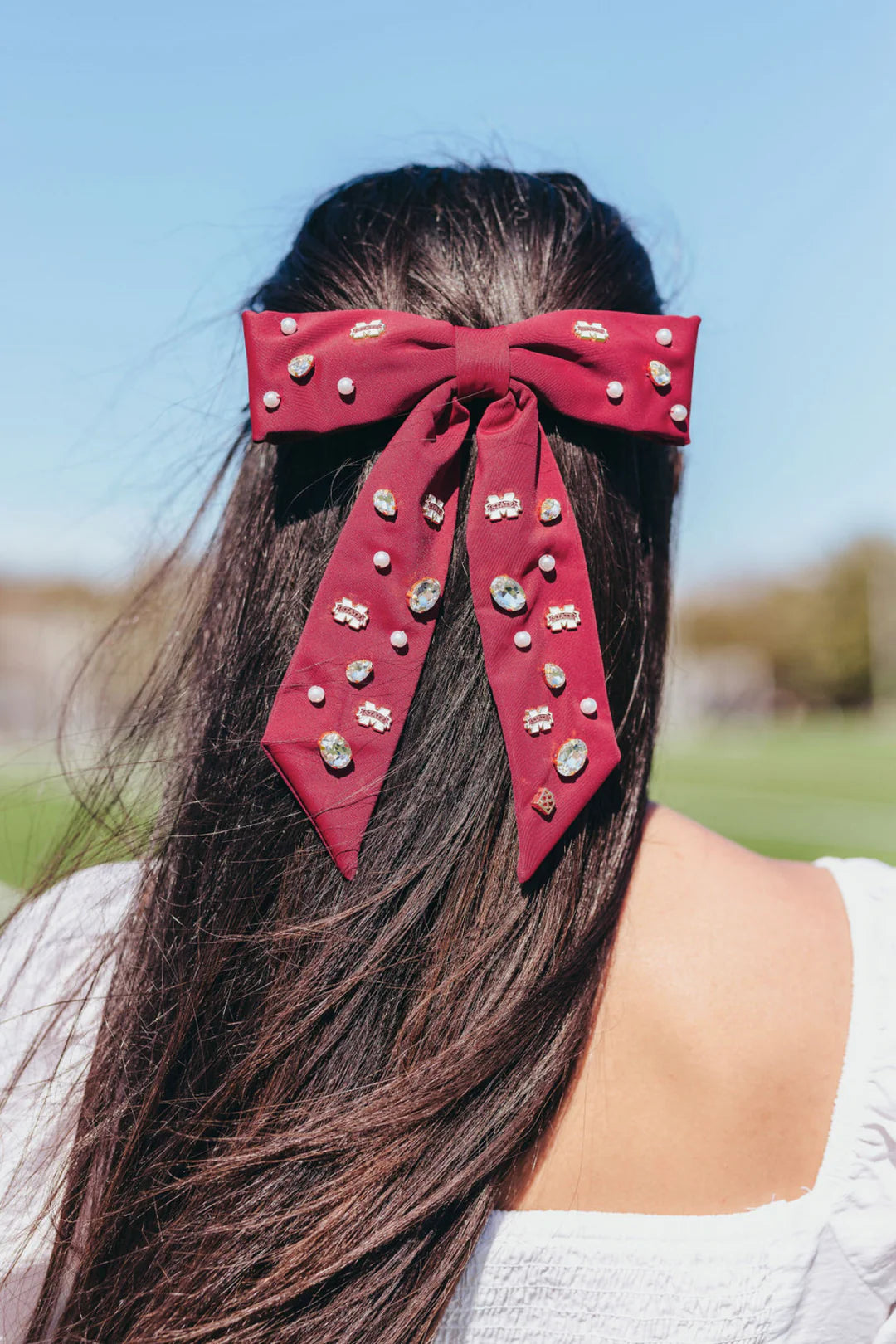 Maroon Mississippi State Bow Barrette