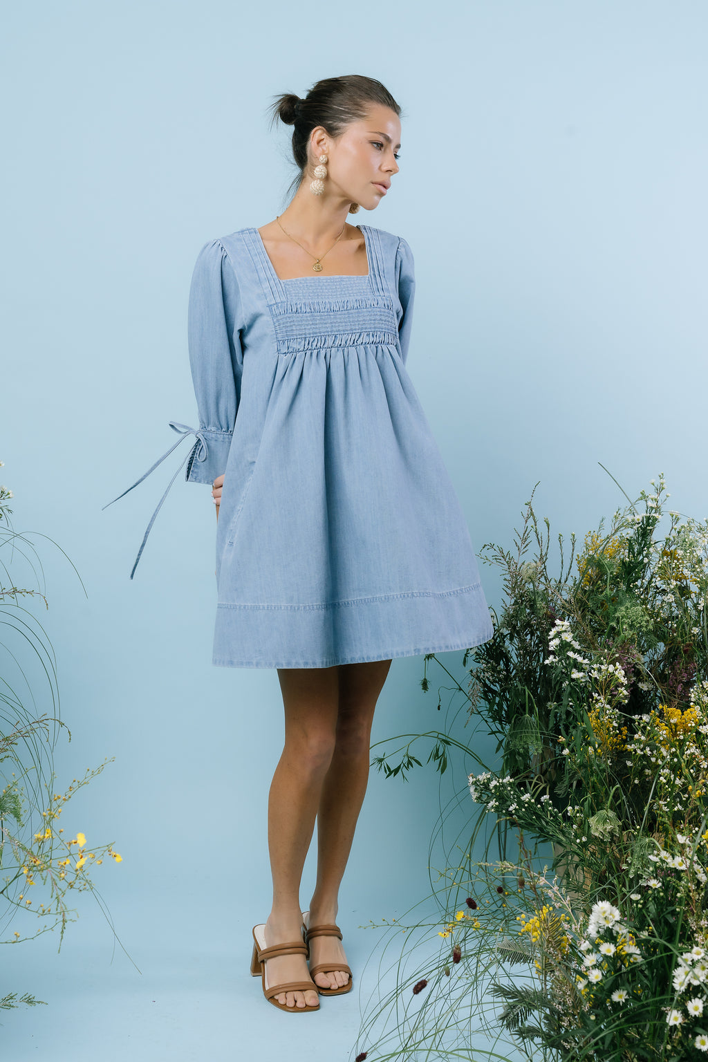Light Denim Baby Doll Dress