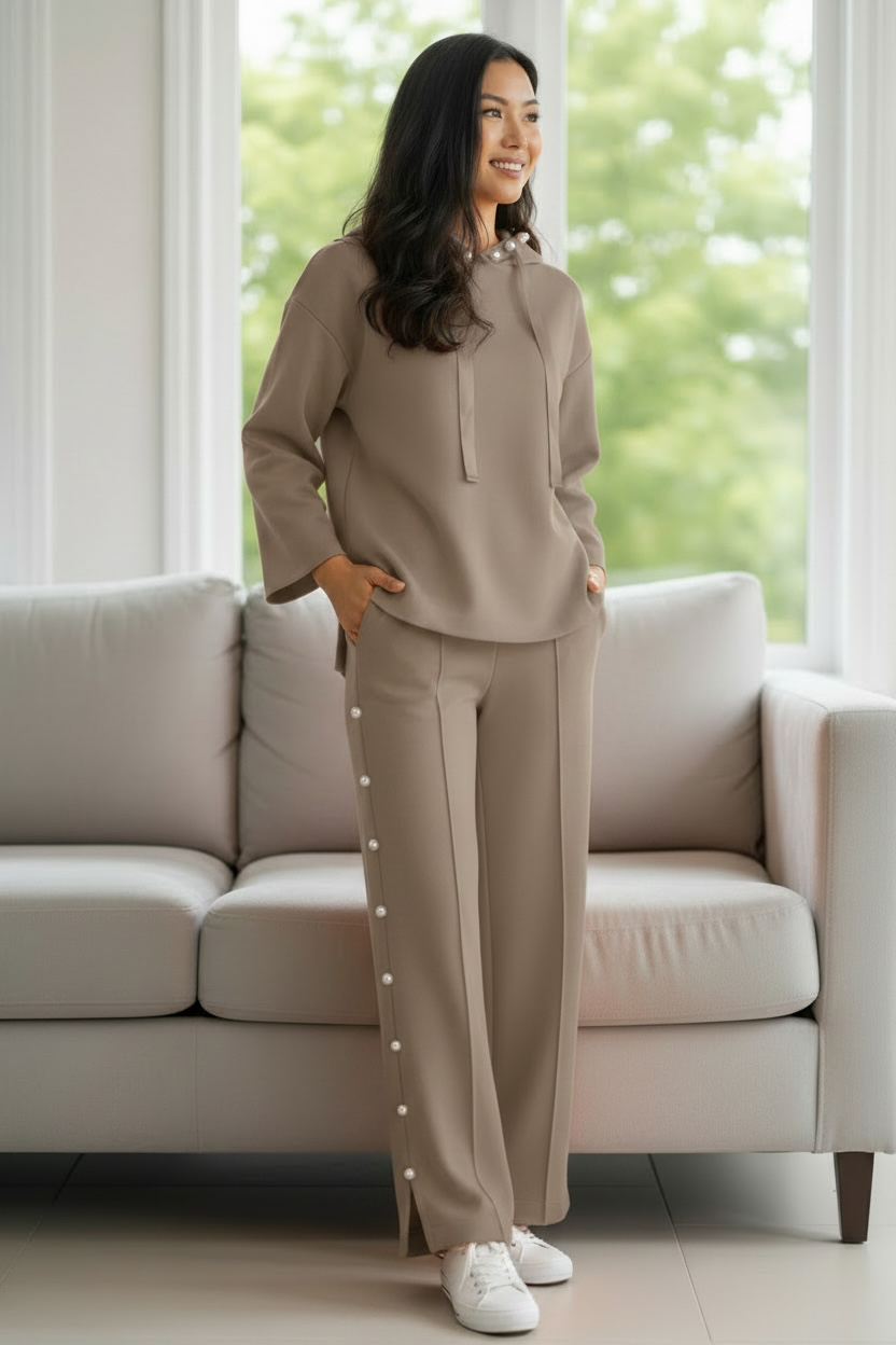 Farrah Pearl Pant- Taupe