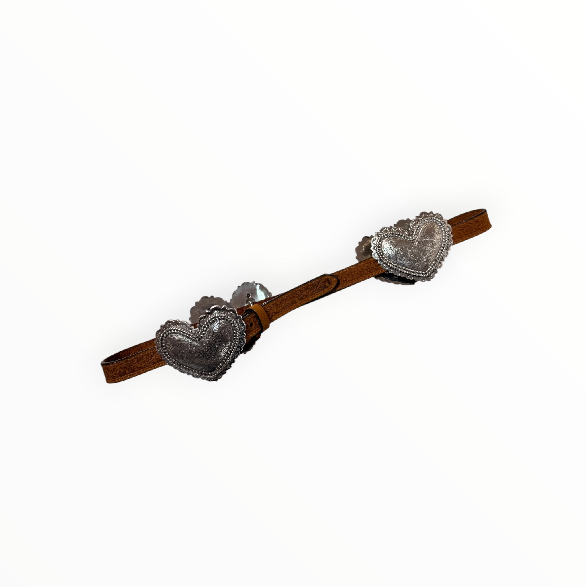 Women's Silver Heart Conch Belt