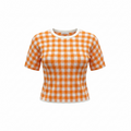 Gingham Checkered Top- Orange/White