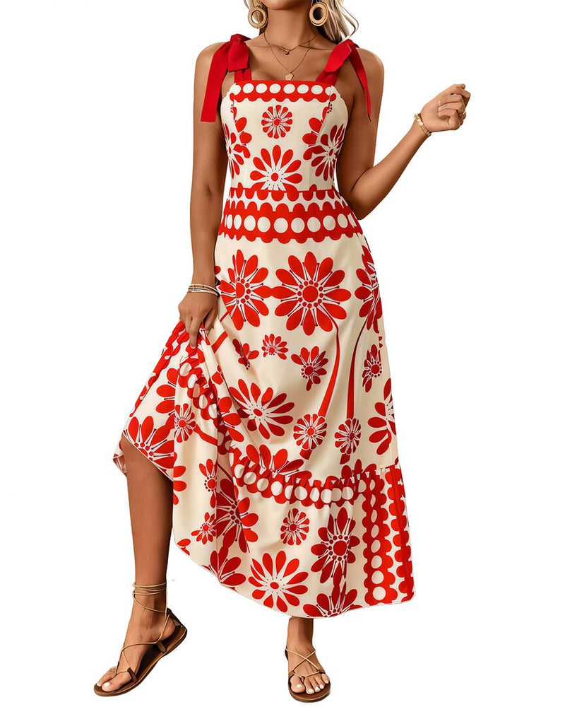 Floral Dress- Red