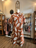 Silk Pattern Tied Back Dress