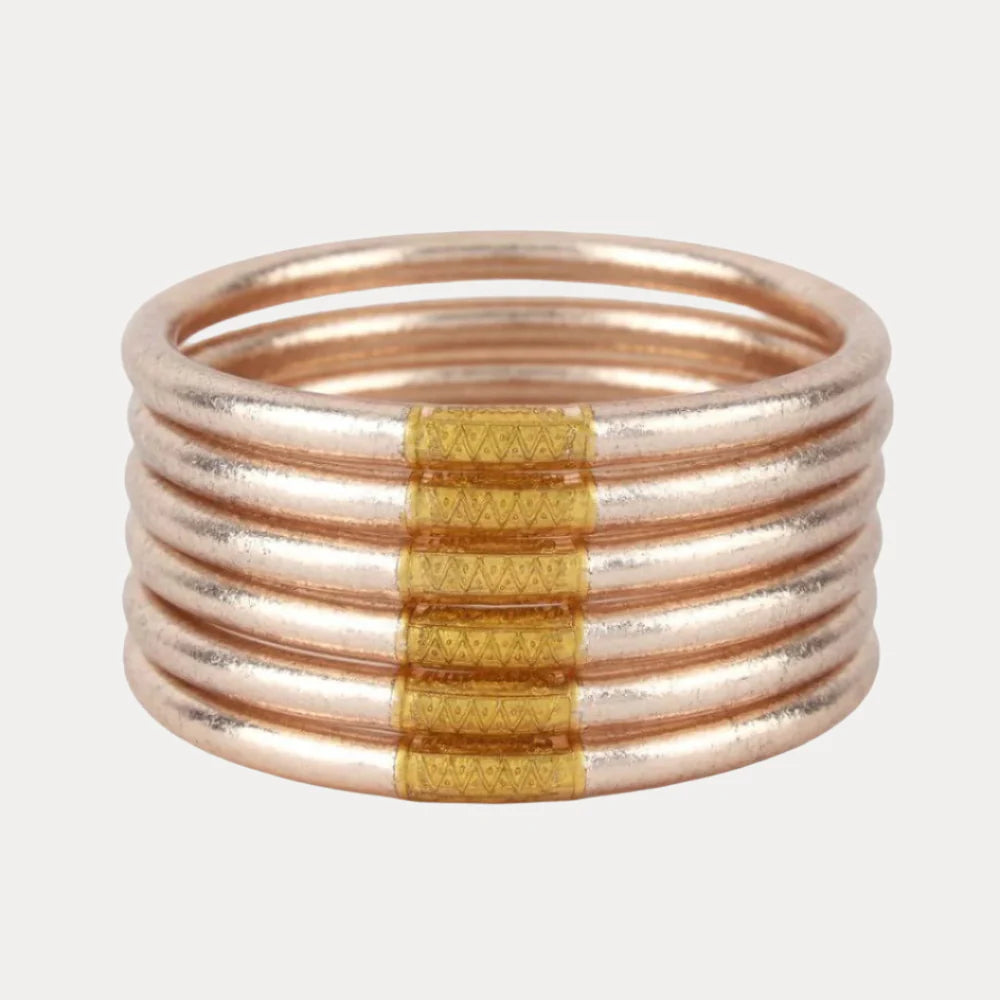 Champagne All Weather Bangles (Set of 6)