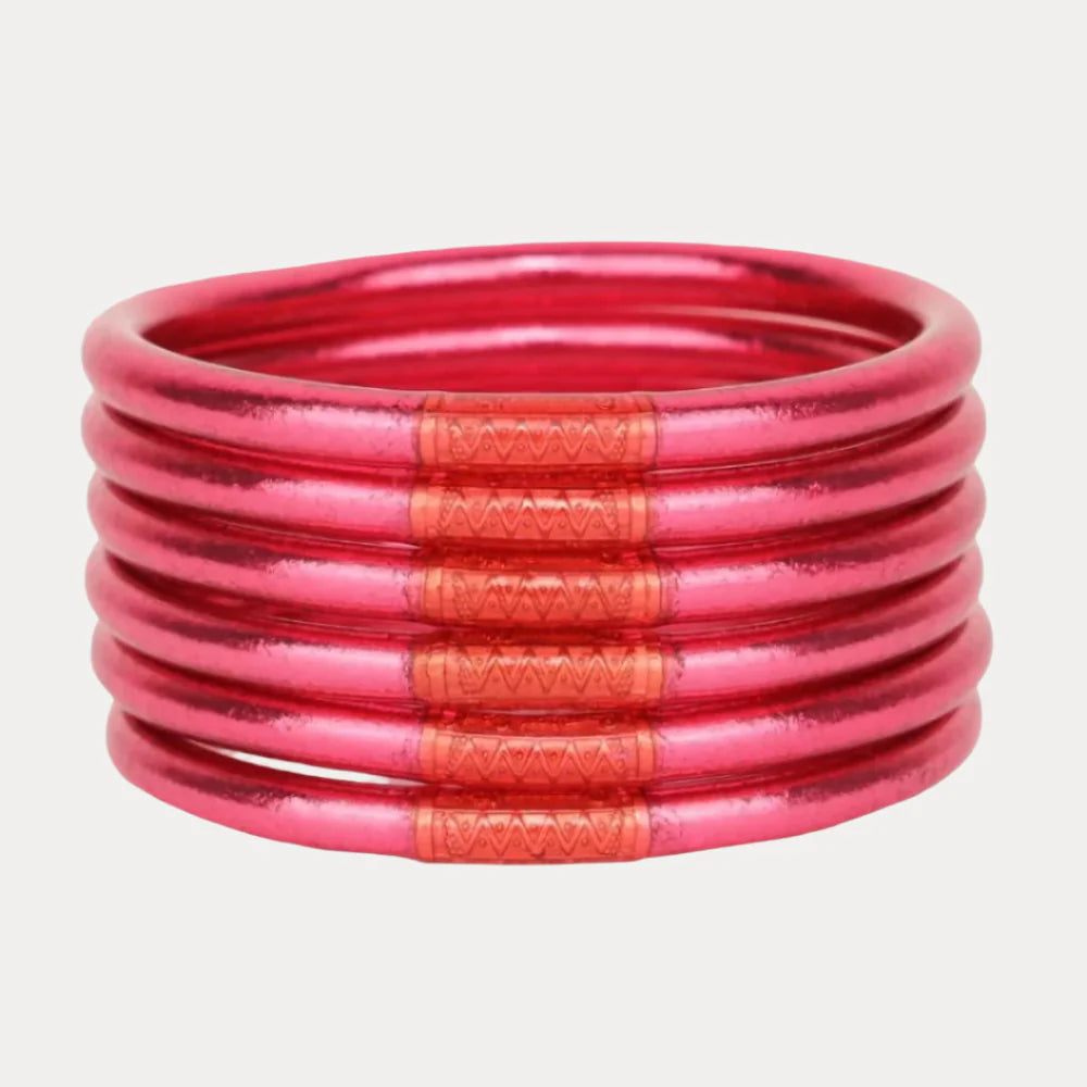 Pink All Weather Bangles (Set of 6)