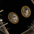 Gold-Tone Oval Earrings