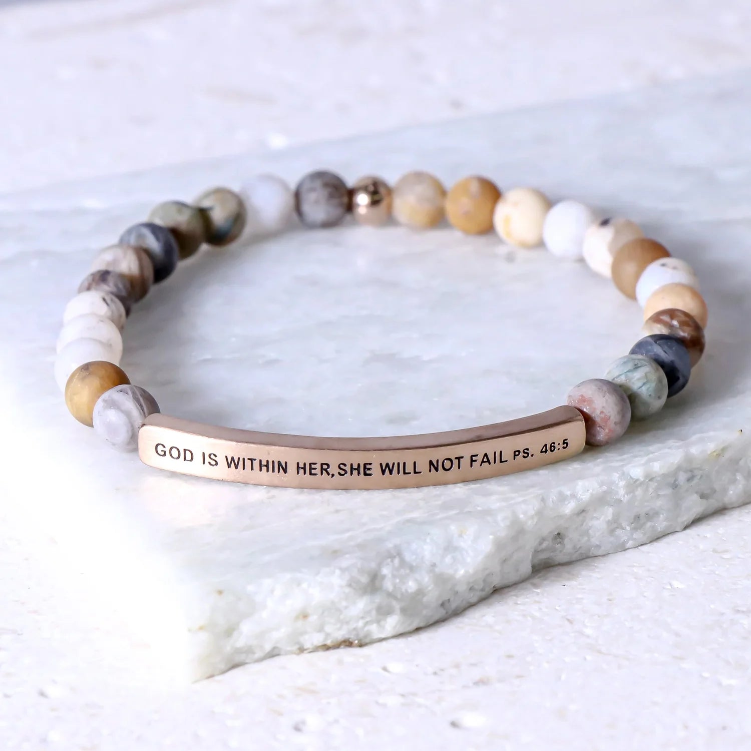 God Is Within Her, She Will Not Fail- Psalms 46:5 Bracelet