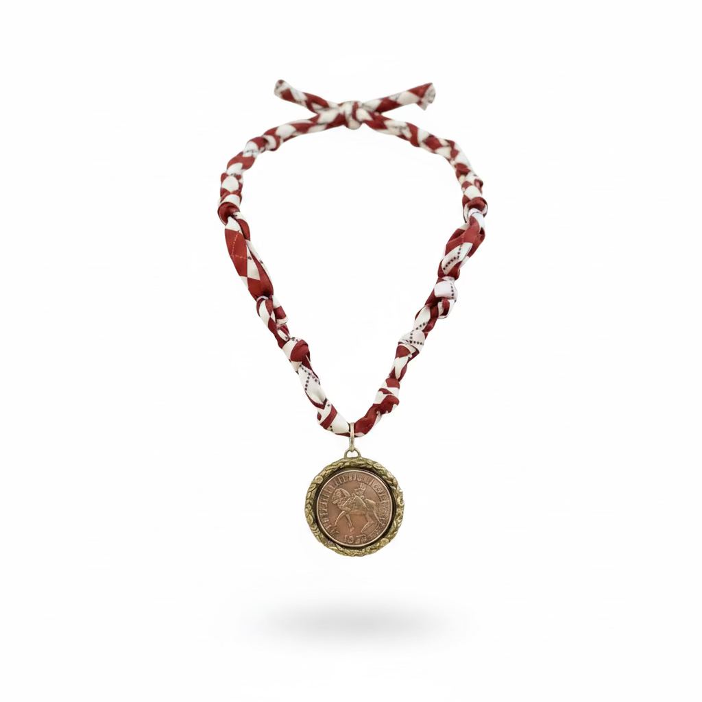 Burgundy/White 1977 Necklace
