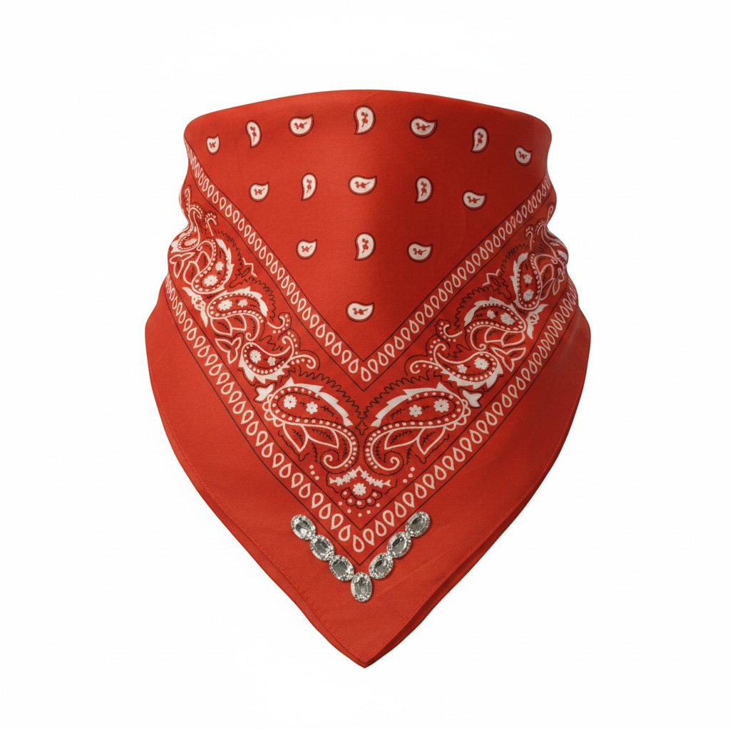 Orange Rhinestone Bandanna