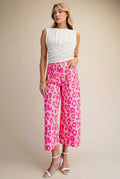 Cropped Wide Leg Leopard Pants
