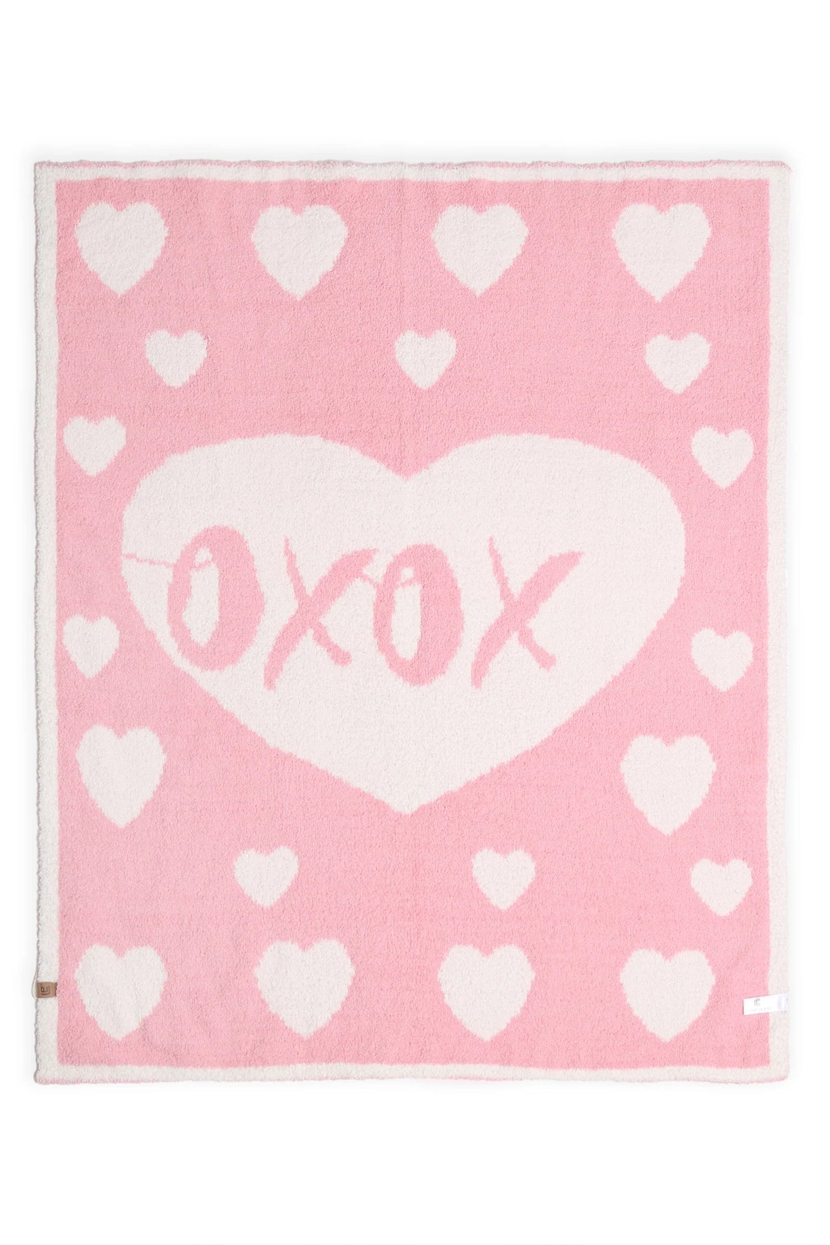 XOXO & Heart Luxury Soft Throw Blanket- Pink