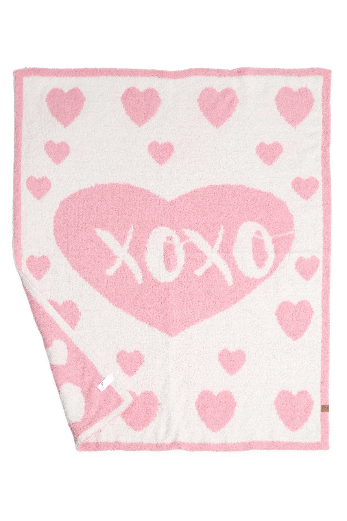 XOXO & Heart Luxury Soft Throw Blanket- Pink