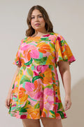 Plus Size Jovana Floral Flouncy Mini Dress