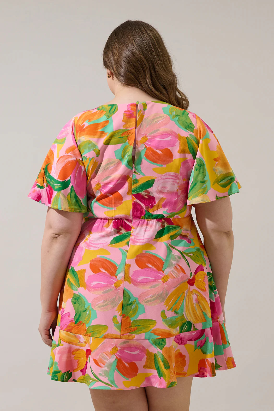 Plus Size Jovana Floral Flouncy Mini Dress