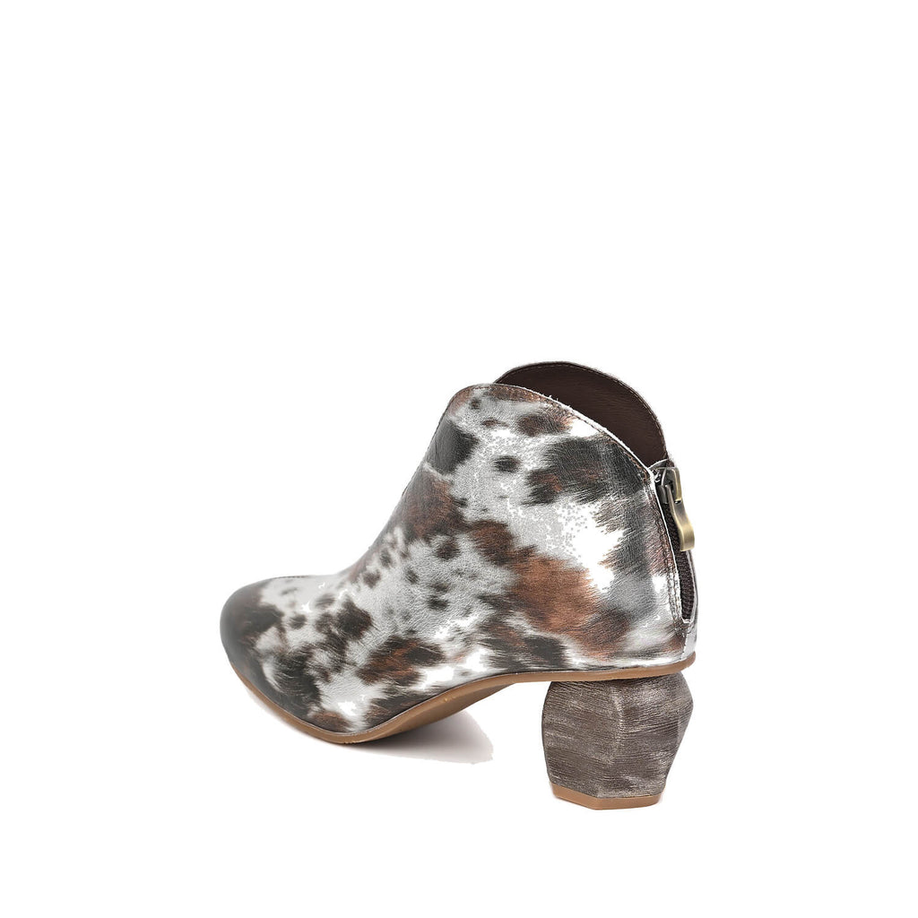 Gretchen- Metallic Ankle Booties- Light Gold Leather