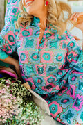 Midi Caftan- Turquoise Mosaic