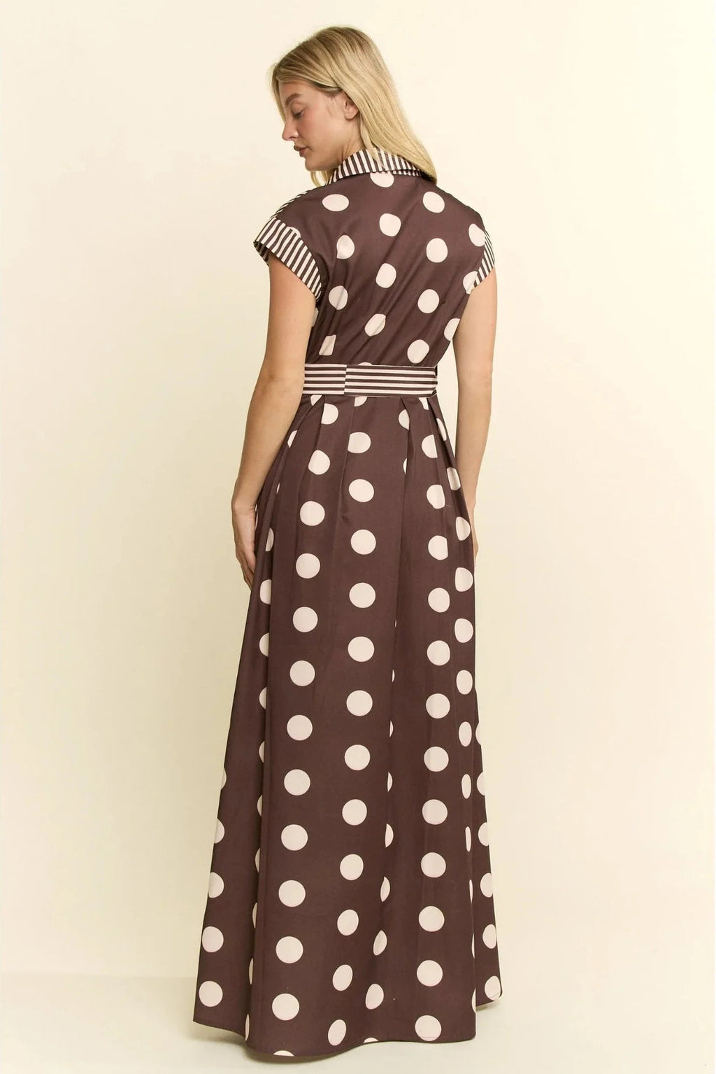 Dot Stripe Shirt Dress