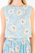 Floral Printed Top- Blue