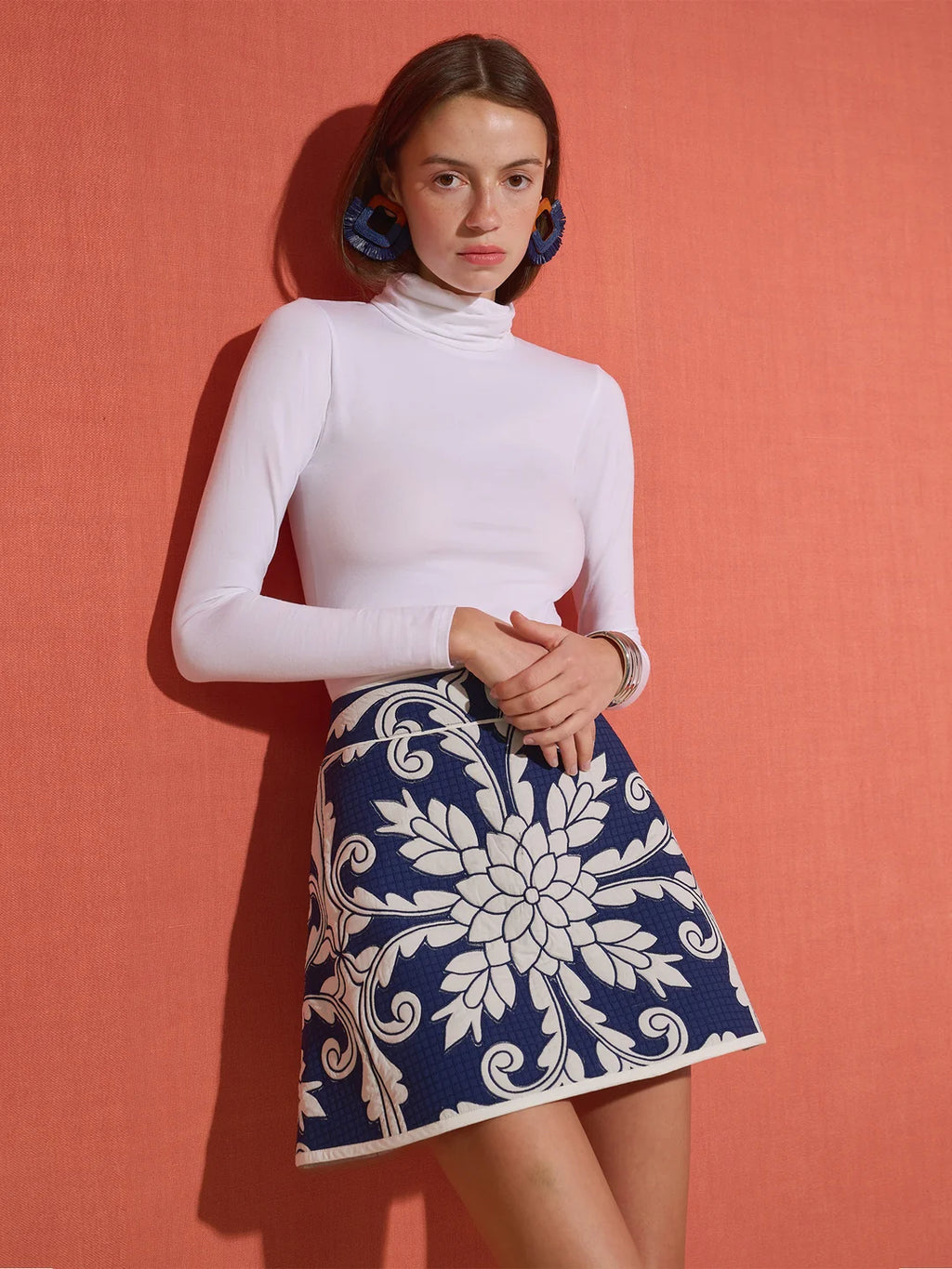 Park Quilted Mini Skirt- Navy