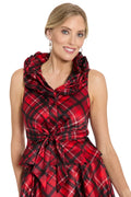 The Roosevelt Plaid Top- Red/Black