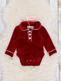 Ruby Velvet Bubble Pajamas- Red