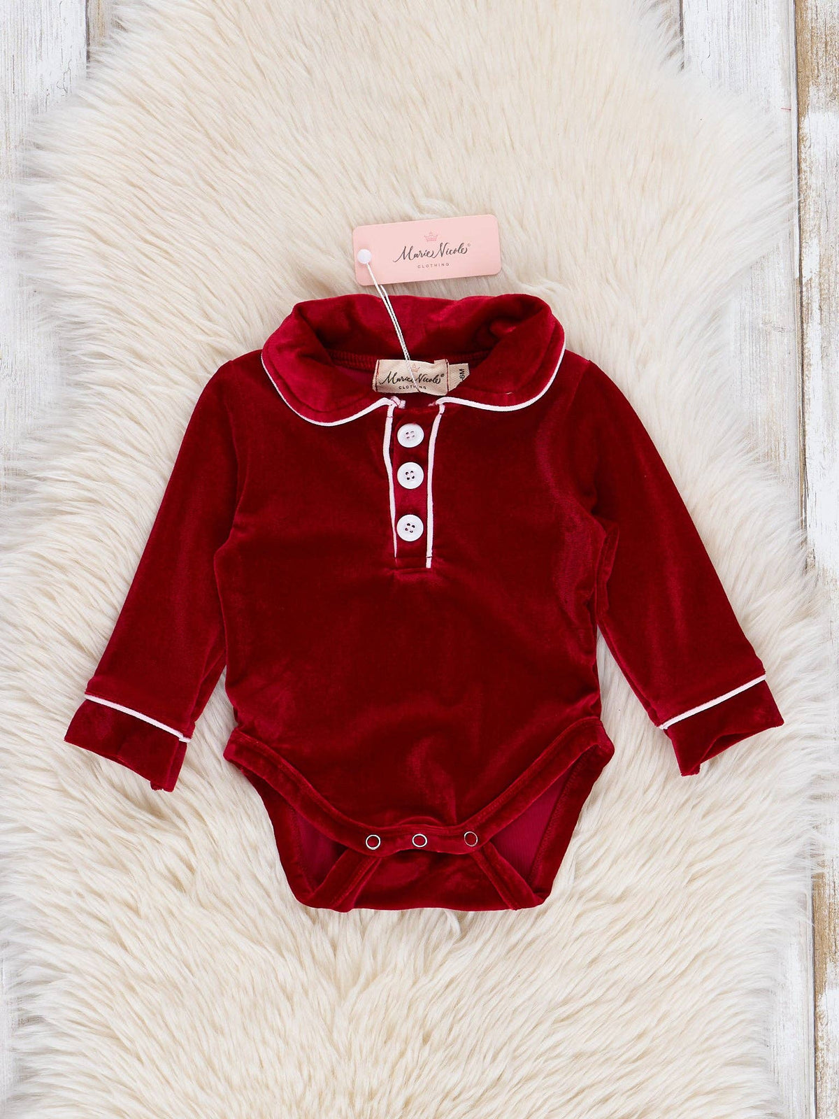 Ruby Velvet Bubble Pajamas- Red