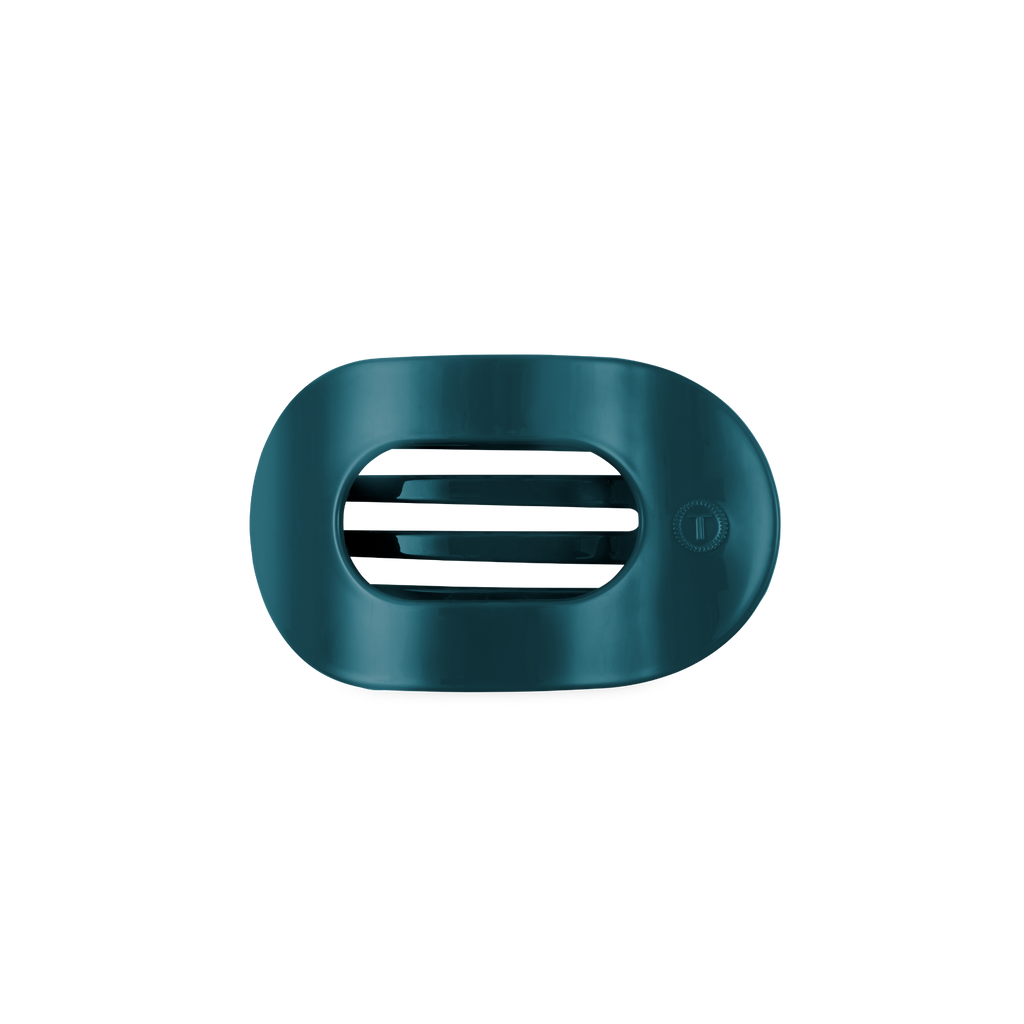Teal With It Small Flat Round Hair Clip