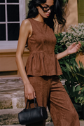 Round Neck Sleeveless Peplum Top
