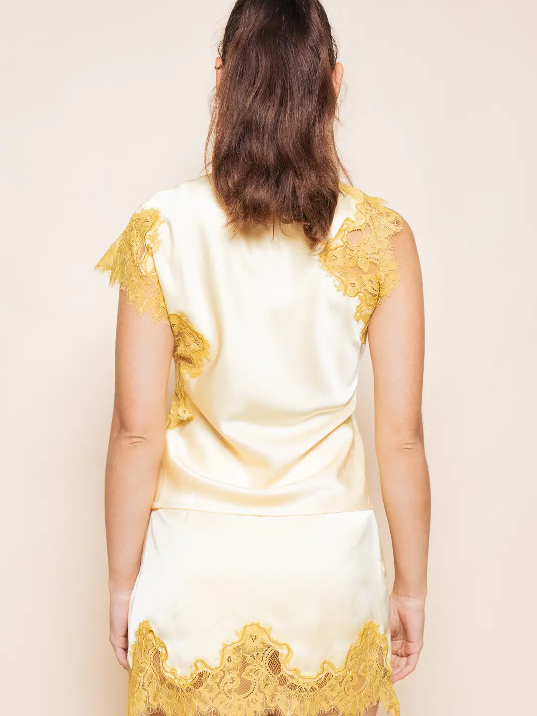 Lace Trimmed Top- Gold