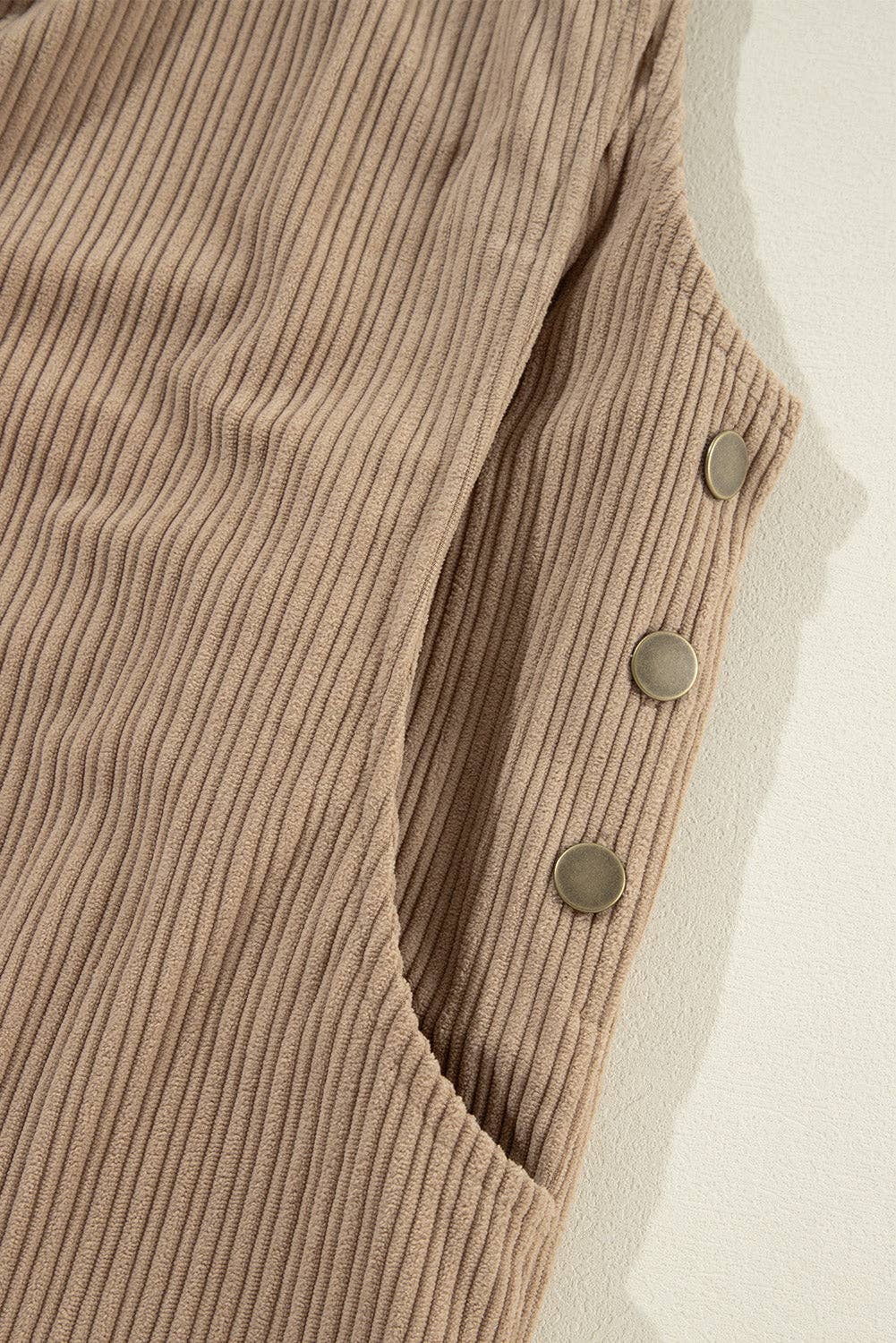 Corduroy Wide Leg Overall- Brown